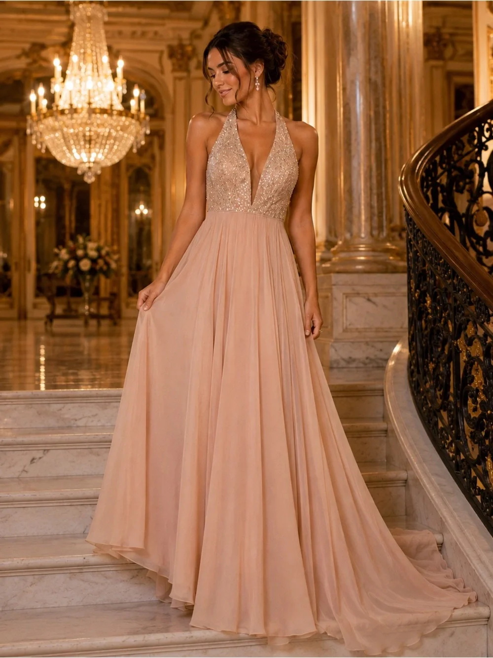 bridesmaid dresses dusty rose color Made In USA Infinity Dress Multiway Dress Convertible Made In USA 6-27 restock Color:Purple* The flattering V Blue A-Line Backless Satin